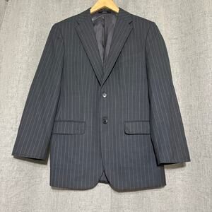 Vintage Saks Fifth Ave Ermengildo Zegna Suit Jacket Men 38R Gray Stripe